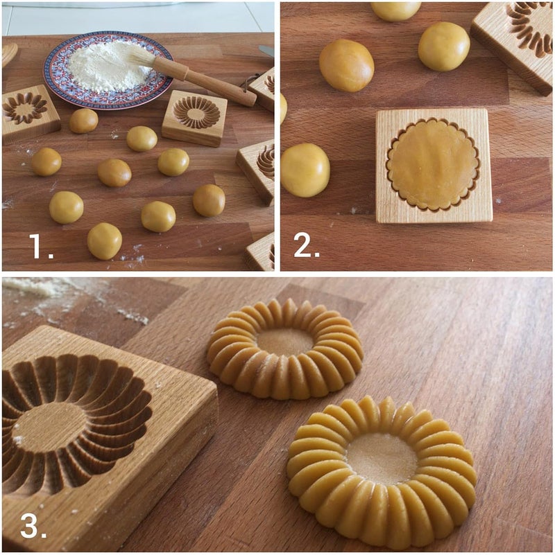 Ryetaga Wooden Cookie Biscuit Mold, 3D Baking Mold, Embossing Craft Decorating Baking Tool, Suitable for Halloween Thanksgiving Christmas Kitchen DIY (Shape B 10 * 10 * 2) - Image 5